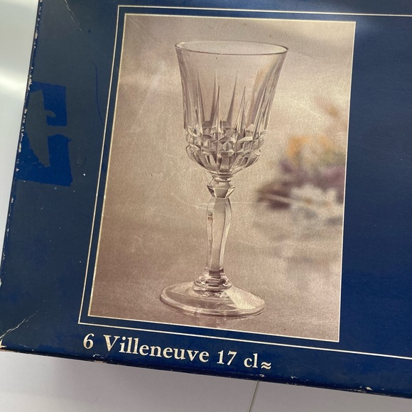 🎁 Vintage Crystal Wine Glasses Made in France 🇫🇷 by Cristal d'Arque 6 🥂 - Picture 8 of 11